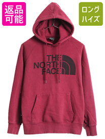 【28日29日 48h限定 ポイント5倍!!】 ノースフェイス プリント スウェット フード パーカー レディース XS アウトドア The North Face トレーナー プルオーバー 裏起毛 ボルドー| 古着 中古 ノース スエット プリントパーカー ロゴパーカー スウェットパーカー フードパーカ