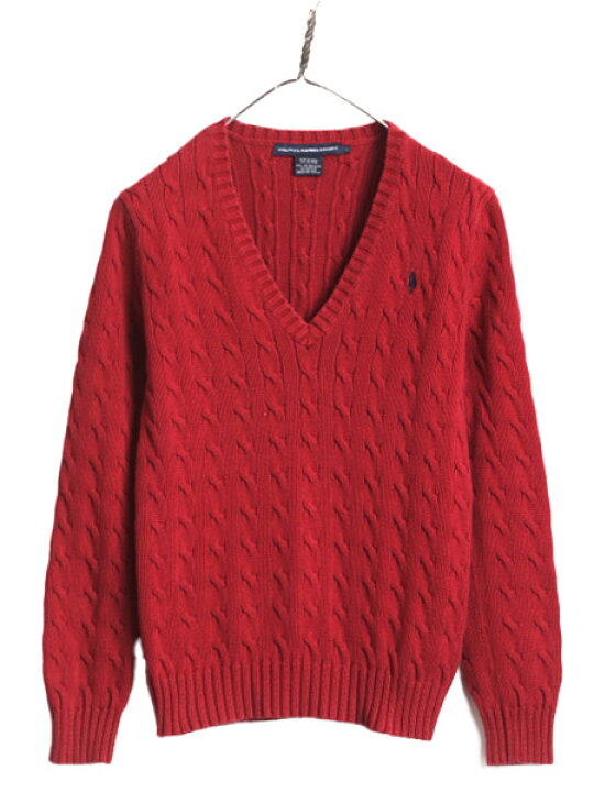 楽天市場】ラルフローレン Vネック コットン ケーブル ニット セーター  