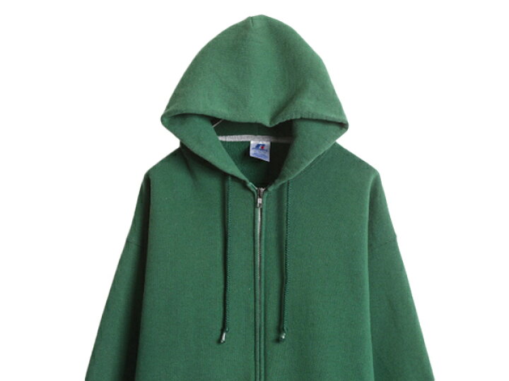 楽天市場】00s ラッセル 無地 フルジップ スウェット フード パーカー  