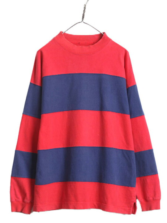 楽天市場】90s OLD GAP モックネック ボーダー 長袖 Tシャツ メンズ XL 