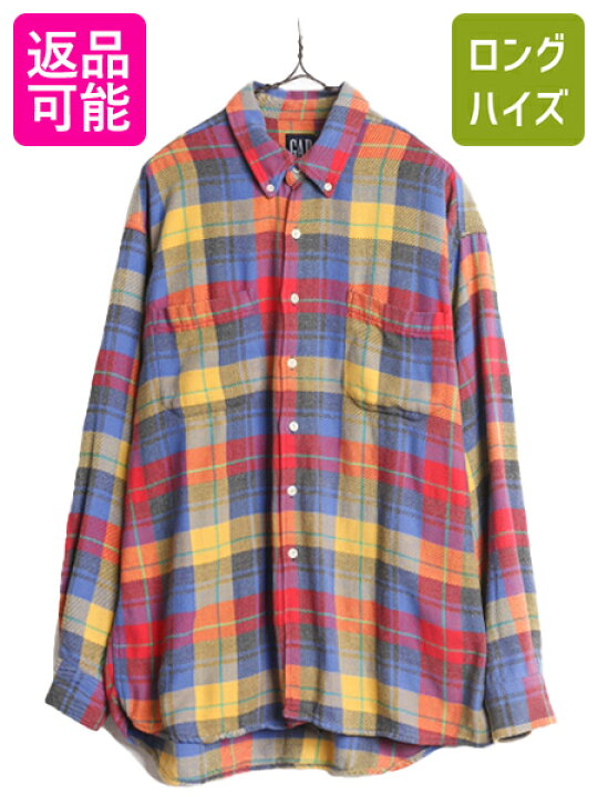 楽天市場】90s OLD GAP ヘビー フランネル シャツ メンズ XL 程 90年代 