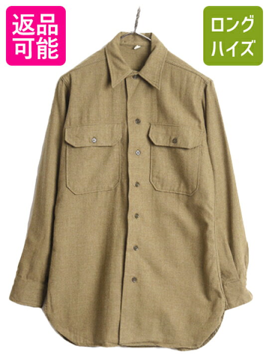 楽天市場】40s 米軍実物 US ARMY 長袖 ウール シャツ メンズ S 程 古着 
