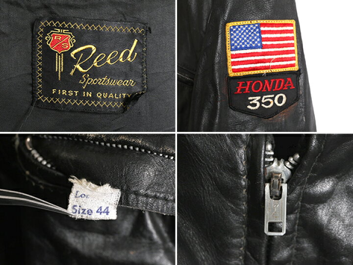 楽天市場】60s 70s ☆ REED 本革 レザー シングル ライダース 