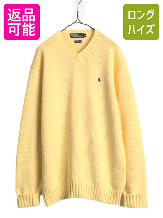 楽天市場】90s ポロ ラルフローレン Vネック コットン ニット セーター 