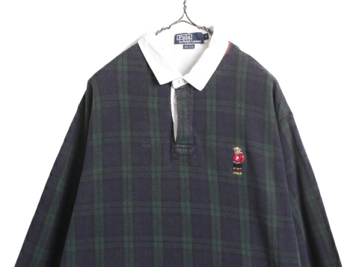 楽天市場】90s ポロベア ポロ ラルフローレン 長袖 ラガーシャツ 