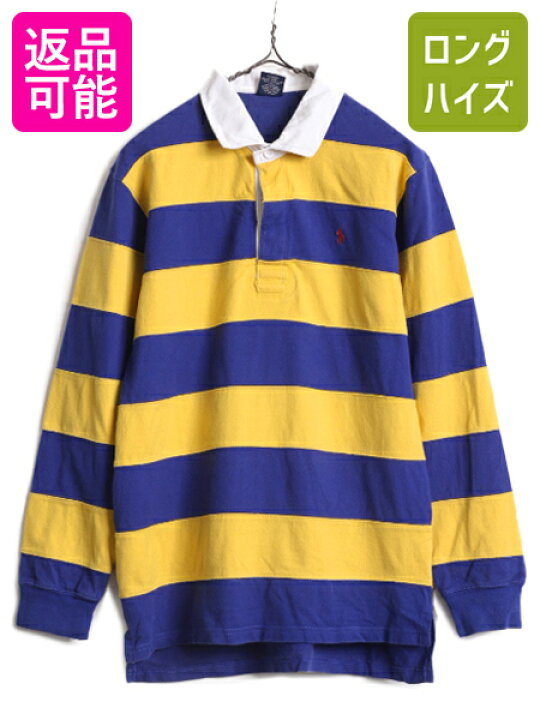 楽天市場】90s ポロ ラルフローレン ボーダー 長袖 ラガーシャツ 