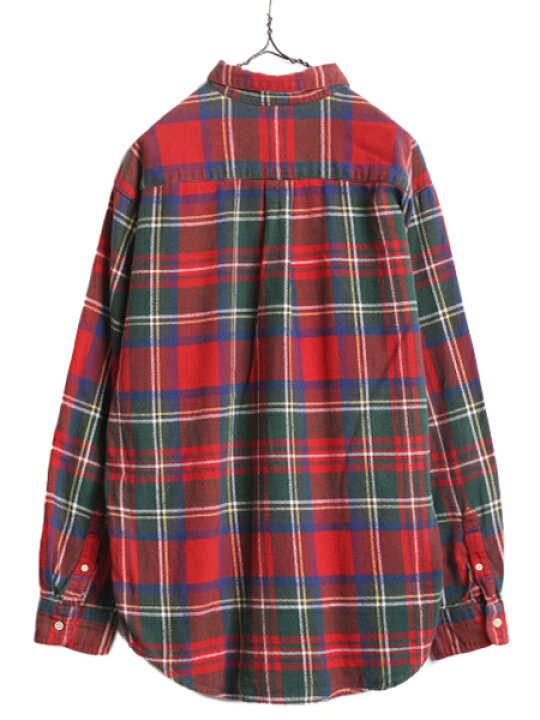 楽天市場】90s J CREW チェック 長袖 ヘビー フランネル シャツ メンズ  