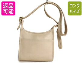 オールドコーチ 本革 レザー ショルダーバッグ / 古着 小ぶり COACH レザーバッグ コーチ 斜め掛け 肩掛け レディース アイボリー クリーム| 中古 コーチバッグ ショルダー バッグ 本革レザー 牛革 多ポケット ジップトップ カウハイド 鞄 シンプル ナチュラル アメカジ USED