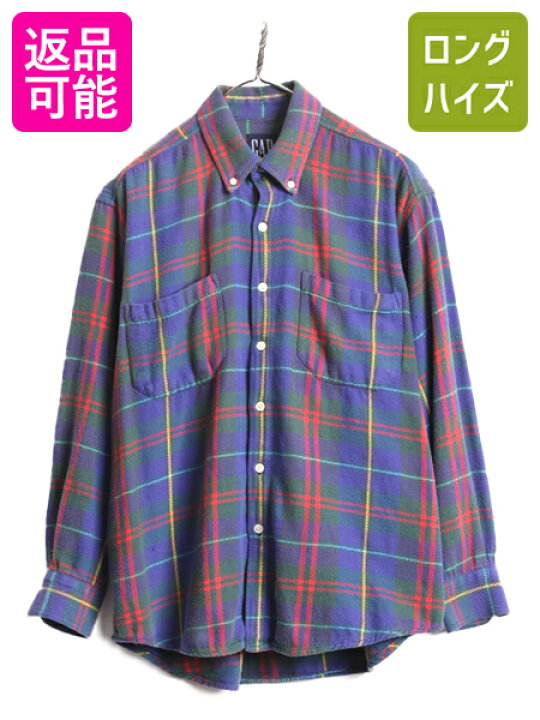 楽天市場】90s OLD GAP ヘビー フランネル シャツ メンズ S 程 90年代 