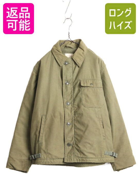 60s 米軍実物 USN ネイビー A-2 デッキ ジャケット M 程/ 古着 