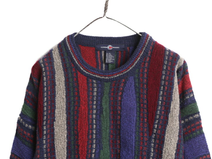 楽天市場】90s COTTON TRADERS 3D 立体編み ニット セーター メンズ XL 
