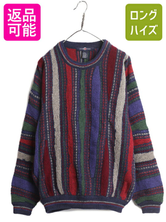 楽天市場】90s COTTON TRADERS 3D 立体編み ニット セーター メンズ XL 