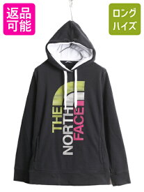 ノースフェイス プリント スウェット フード パーカー レディース XL The North Face 裏起毛 トレーナー アウトドア ブラック 大きいサイズ| 古着 中古 黒 ノース 2トーン スエット ロゴ スウェットパーカー プリントパーカー フードパーカー ロゴパーカー アメカジ シンプル