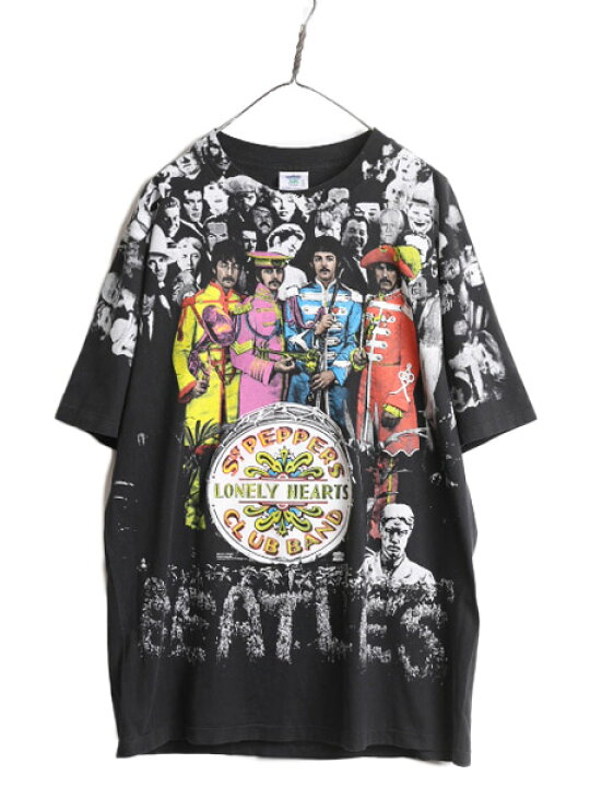 楽天市場】90s USA製 ☆ ビートルズ オールオーバー プリント Tシャツ 