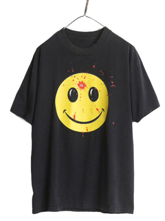 楽天市場】00s ☆ ぶち抜き スマイル イラスト プリント Tシャツ 