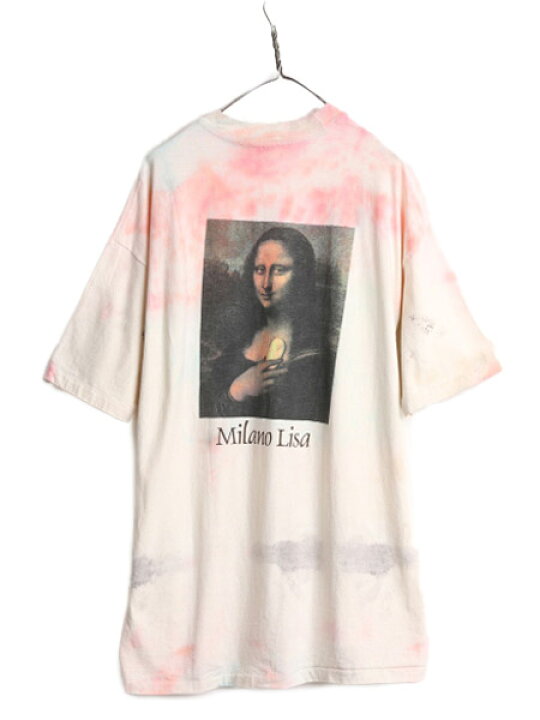 楽天市場】90s USA製 ☆ 名画 モナリザ パロディ プリント タイダイ T  