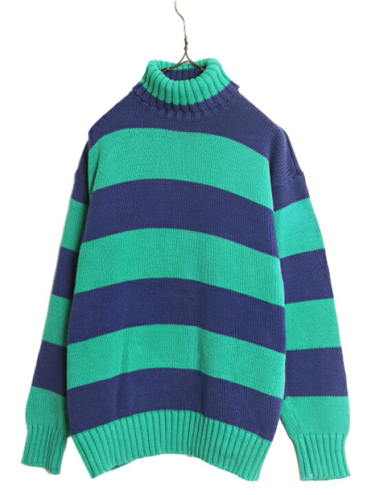 楽天市場】90s OLD GAP タートルネック ボーダー コットン ニット 