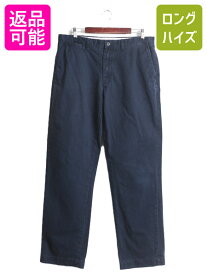 【4/25 24h限定 500円OFF&P8倍!!】 90s ポロ ラルフローレン コットン チノ パンツ メンズ 36 34 / 古着 90年代 オールド チノパン ストレート ノータック アーミー タイプ 紺| 中古 90's POLO RALPH LAUREN PRESTON ラルフ チノパンツ タックなし 5ポケット ミリタリー ワ