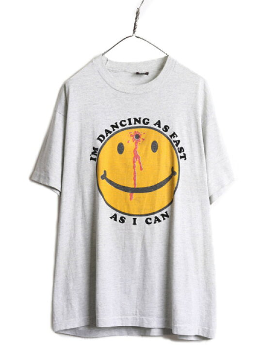 楽天市場】90s ☆ ぶち抜き スマイル イラスト プリント Tシャツ 