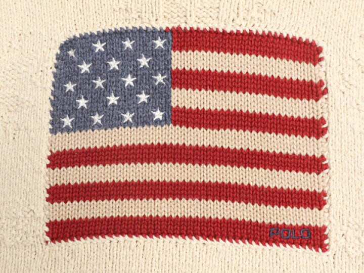 楽天市場】手編み 90s ポロ ラルフローレン 星条旗 ハンド ニット  