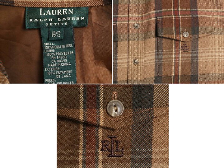 楽天市場】00s LAUREN ラルフローレン チェック 長袖 ウール シャツ 