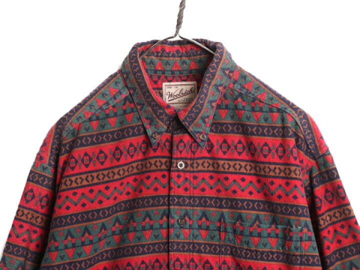 楽天市場】90s USA製 ウールリッチ ネイティブ 総柄 ボタンダウン  