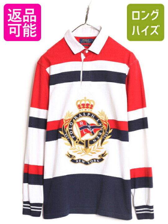楽天市場】ポロ ラルフローレン ボーダー 長袖 ラガー シャツ メンズ M  