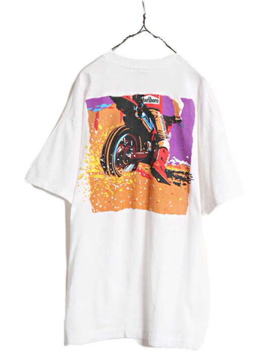 楽天市場】90s USA製 ☆ マルボロ バイク イラスト プリント Tシャツ  