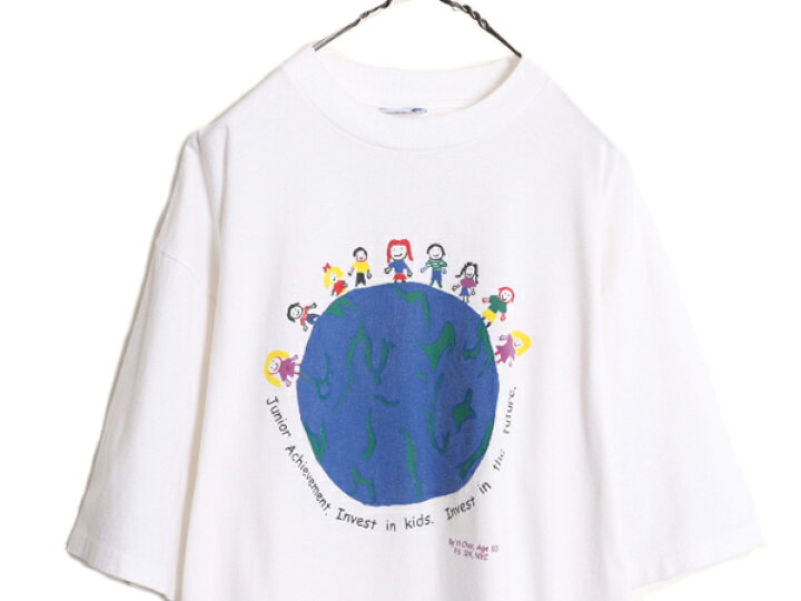 楽天市場】90s ☆ 地球 アート イラスト プリント Tシャツ メンズ XL