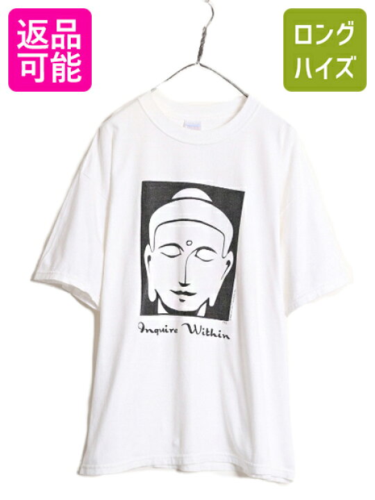 楽天市場】00s ☆ 禅 イラスト プリント Tシャツ メンズ XL 古着 00  