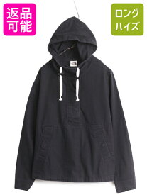 【5/25 24h限定 P8倍&400円OFF!!】 US企画 ノースフェイス コットン アノラック フード ジャケット レディース L / The North Face プルオーバー パーカー アウトドア 黒 薄手| 古着 中古 日本未発売 ノース ブラック ジャンパー マンパ マウンテンパーカー ブルゾン ジャン