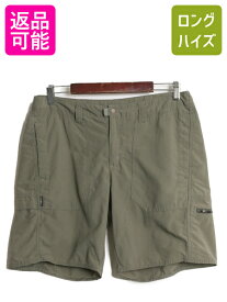 【5/24 マラソン 400円OFF&P5倍!】 06年製 パタゴニア ナイロン カーゴ ショーツ レディース L 程/ Patagonia アウトドア ショートパンツ 短パン アイランドホッパー カーキ| 古着 中古 00's 00年代 オールド バギーズショーツ ナイロンショーツ 半パン パンツ ハーフパンツ