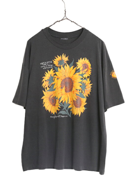 楽天市場】90s ☆ ひまわり アート イラスト プリント Tシャツ メンズ 