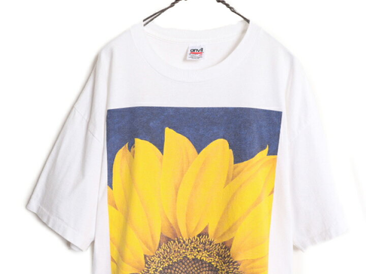 楽天市場】90s USA製 ☆ ひまわり アート イラスト プリント Tシャツ 