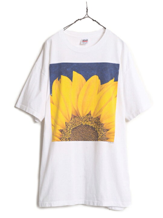 楽天市場】90s USA製 ☆ ひまわり アート イラスト プリント Tシャツ 
