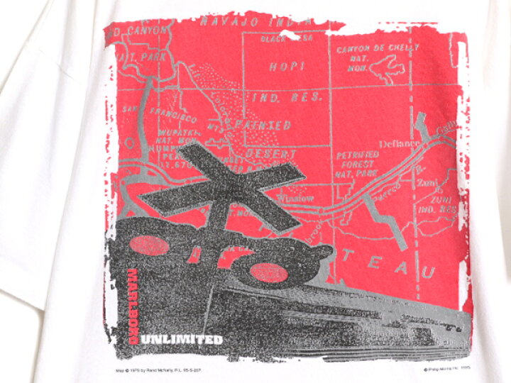 楽天市場】90s USA製 ☆ マルボロ 地図 イラスト プリント Tシャツ 