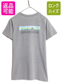 【4/25 24h限定 500円OFF&P8倍!!】 パタゴニア 両面 プリント 半袖 Tシャツ レディース L 古着 Patagonia フィッツロイ アウトドア グラフィック イラスト バックプリント 灰 | 中古 半袖Tシャツ プリントTシャツ ロゴTシャツ カットソー クルーネック パステル フィッツロ