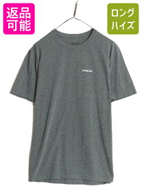 【4/25 24h限定 500円OFF&P8倍!!】 18年製 パタゴニア プリント 半袖 Tシャツ メンズ XL 古着 Patagonia 大きいサイズ アウトドア ナイン トレイルズ シャツ ワンポイント 灰| 中古 半袖Tシャツ プリントTシャツ ロゴTシャツ カットソー クルーネック ストレッチ シンプル