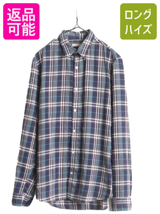 楽天市場】バーバリー ブリット チェック 長袖 シャツ メンズ M / 古着 