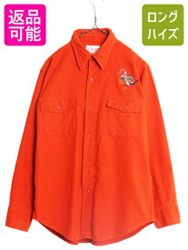 【5/24 マラソン 400円OFF&P5倍!】 80s オービス コットン シャモア クロス シャツ メンズ XL / 80年代 ヴィンテージ ORVIS アウトドア ネルシャツ フランネル ハンティング| 古着 中古 80's ビンテージ サファリ フィッシング カモ 刺繍 ネル ポケット付き シャモアシャツ