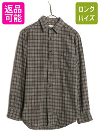 【5/25 24h限定 P8倍&400円OFF!!】 90s ジェイクルー チェック 長袖 フランネル シャツ メンズ S / 90年代 オールド ジェイクルー 巨人タグ 長袖シャツ コットン ネルシャツ| 古着 中古 90's JCREW Jクルー J.CREW 旧タグ ネル フランネルシャツ チェックシャツ カジュアル