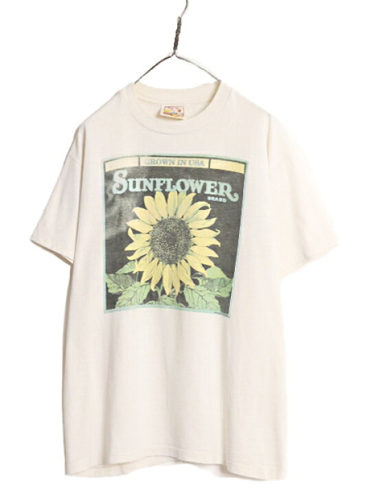 楽天市場】90s USA製 ☆ ひまわり アート イラスト プリント Tシャツ 