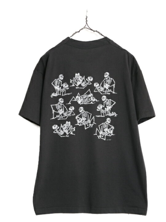 楽天市場】90s USA製 ☆ スカル 四十八手 イラスト プリント Tシャツ 