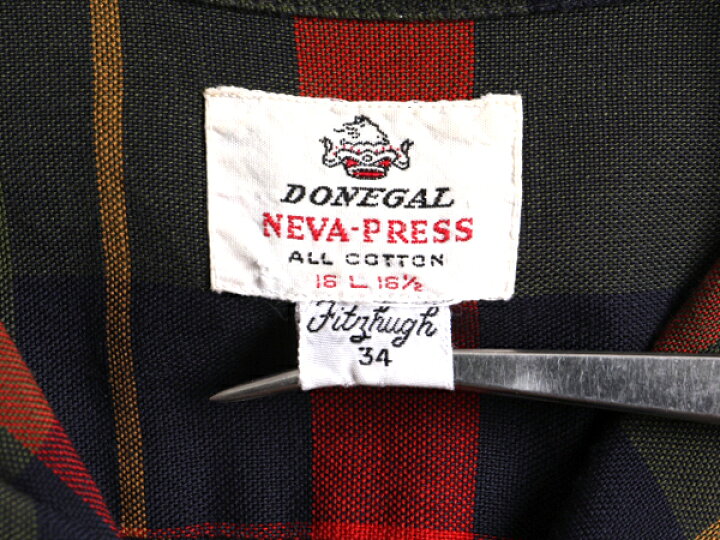 楽天市場】60s ☆ DONEGAL チェック ループ留め オープンカラー 長袖  