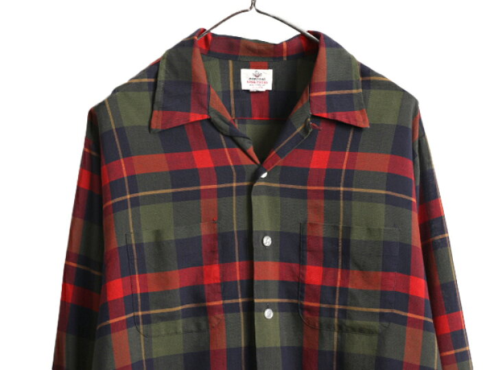 楽天市場】60s ☆ DONEGAL チェック ループ留め オープンカラー 長袖  