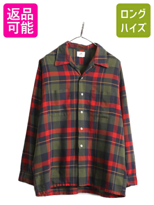 楽天市場】60s ☆ DONEGAL チェック ループ留め オープンカラー 長袖  