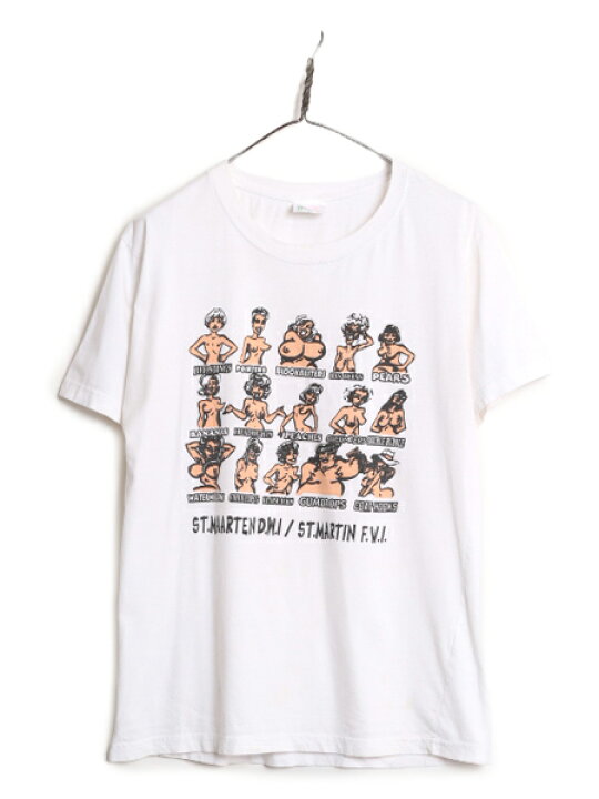 楽天市場】90s 00s ☆ おっぱい イラスト プリント Tシャツ メンズ L 