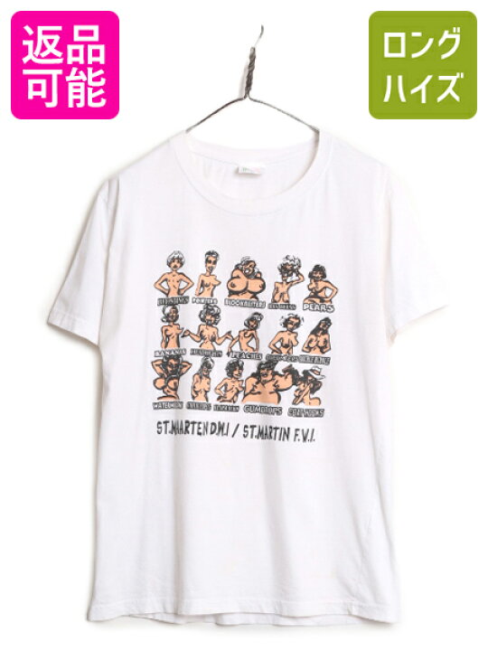 楽天市場】90s 00s ☆ おっぱい イラスト プリント Tシャツ メンズ L 