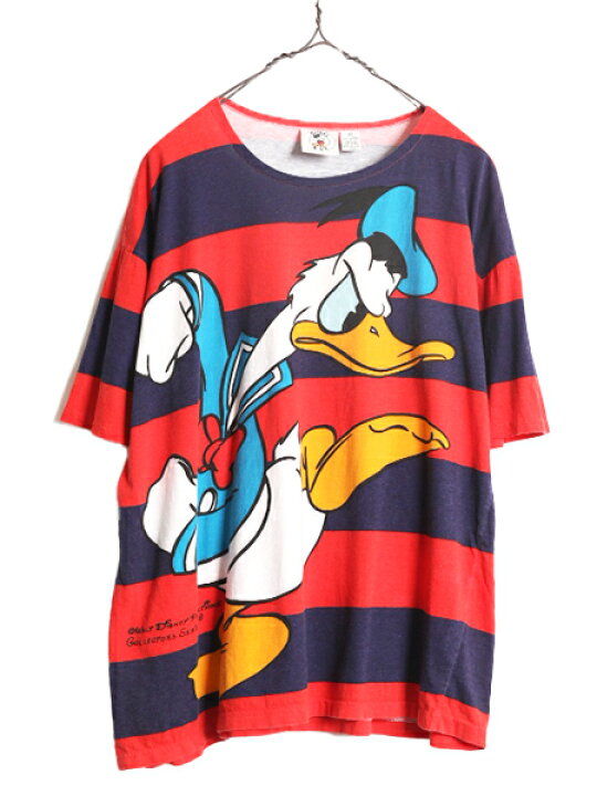 楽天市場】90s ドナルドダック プリント ボーダー Tシャツ メンズ 