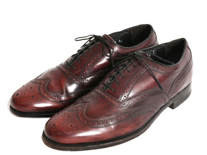 楽天市場】80s USA製 フローシャイム ウイングチップ シューズ 8 26cm  